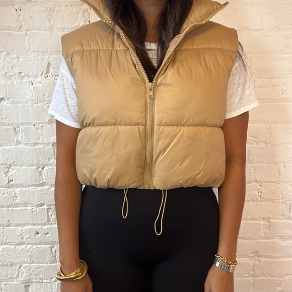 Tan Puffer Vest - Picture 3 of 5